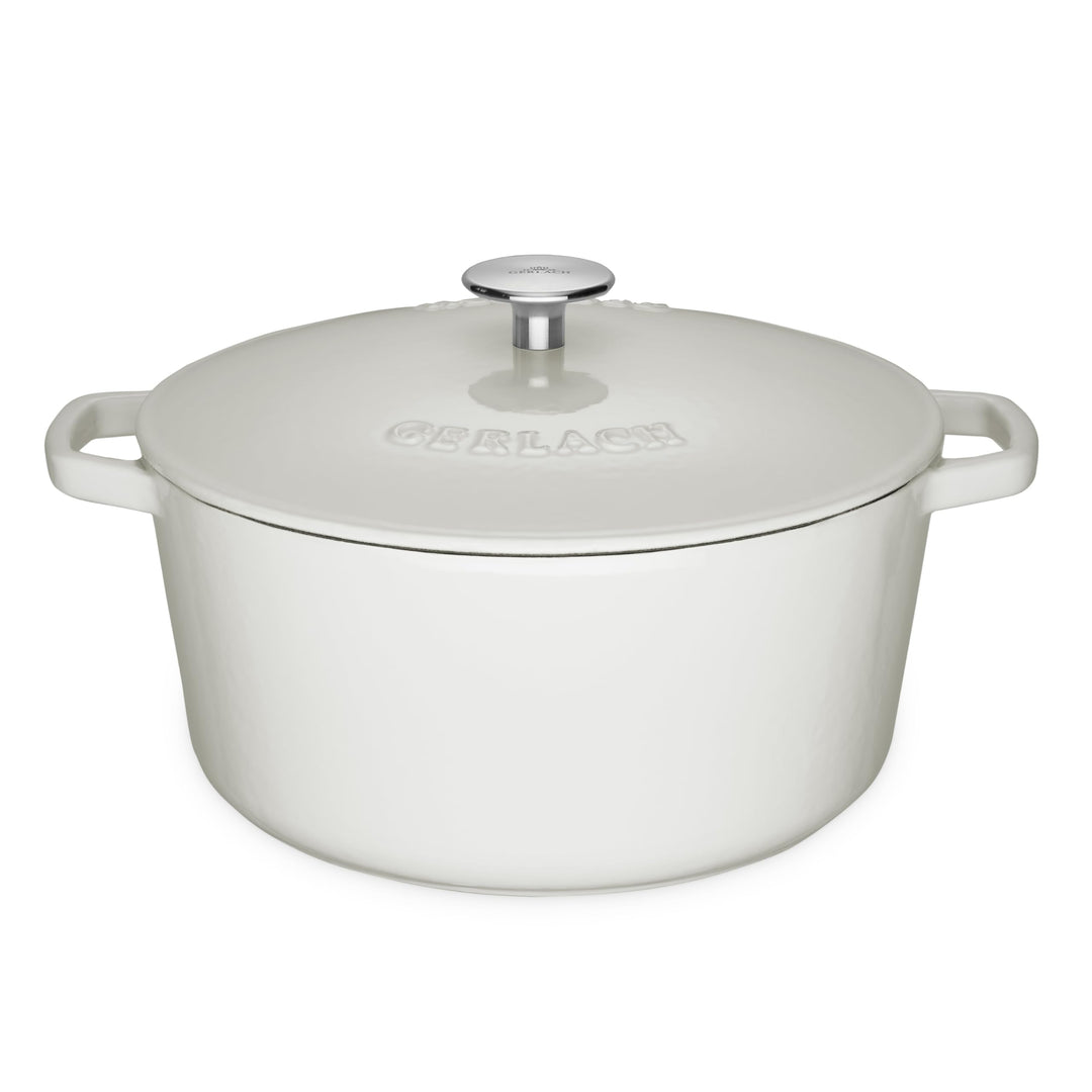 Gerlach Nature Iron Gusseisen-Topf Kochtopf 5 L mit Deckel 26 cm Bräter Schmortopf Brottopf Brotback
