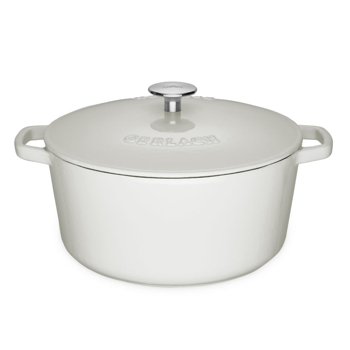 Gerlach Nature Iron Gusseisen-Topf Kochtopf 5 L mit Deckel 26 cm Bräter Schmortopf Brottopf Brotback
