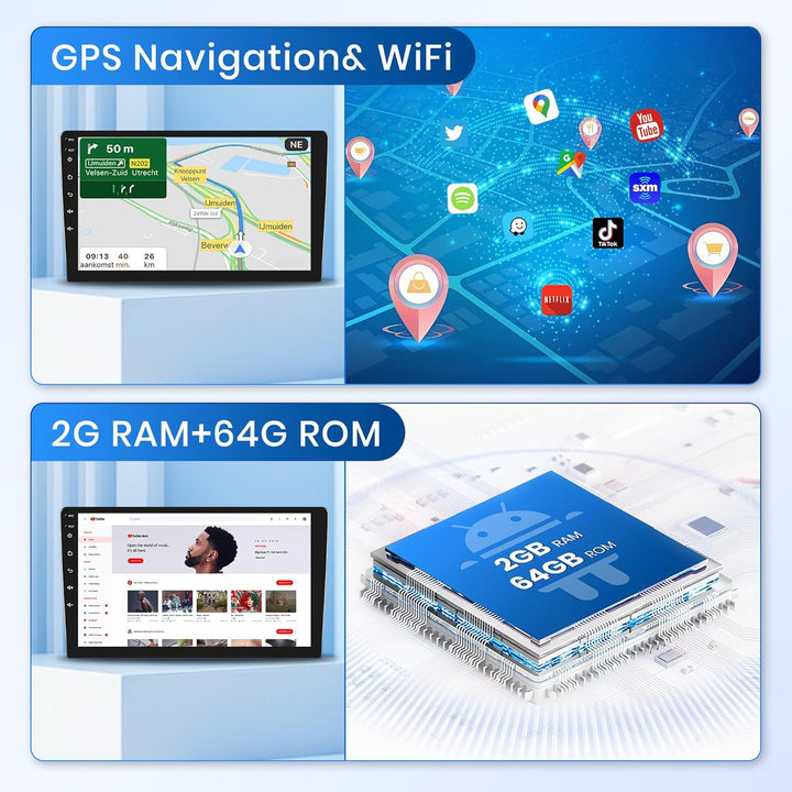 2G+64G Android Autoradio für Suzuki SX4 2006-2013 FIAT Sedici 2005-2014 mit Carplay Android Auto, Ri