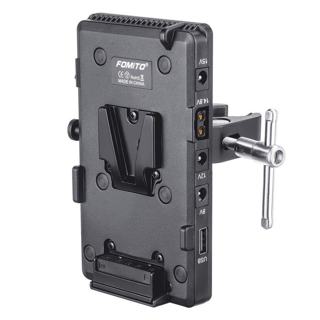 Fomito V-Lock V-Mount Batterieadapterplatte mit Superklemme für Beleuchtungsständer, Stativ, Stützst