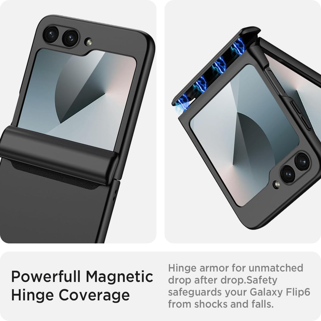 Miimall Kompatibel mit Samsung Galaxy Z Flip 6/Flip7 FE Hülle mit Scharnierschutz Magnetischer [Exte