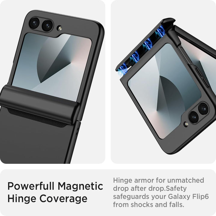 Miimall Kompatibel mit Samsung Galaxy Z Flip 6/Flip7 FE Hülle mit Scharnierschutz Magnetischer [Exte