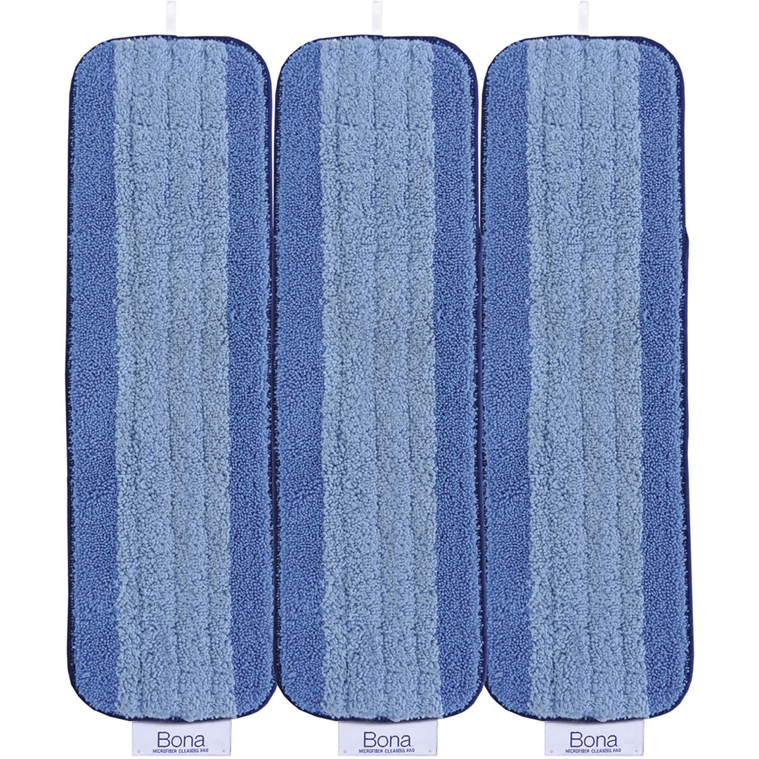 Bona Wischmopp Bezug Set mit 3 Wischbezügen, Mikrofaser Reinigungs-Pad mit Zwei-Zonen-Design für all