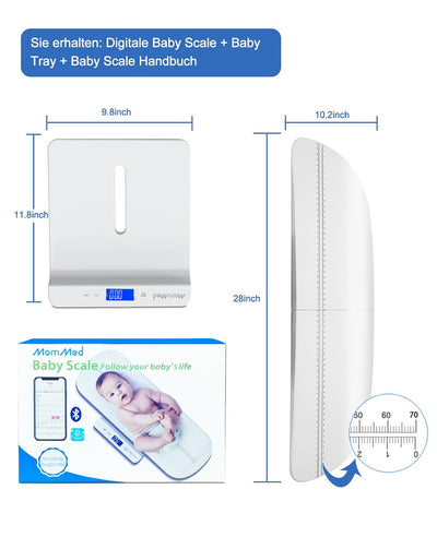 Digitale Babywaage Bluetooth, Kleinkindwaage, Multifunktions-Waage für Haustiere und Kleinkinder in