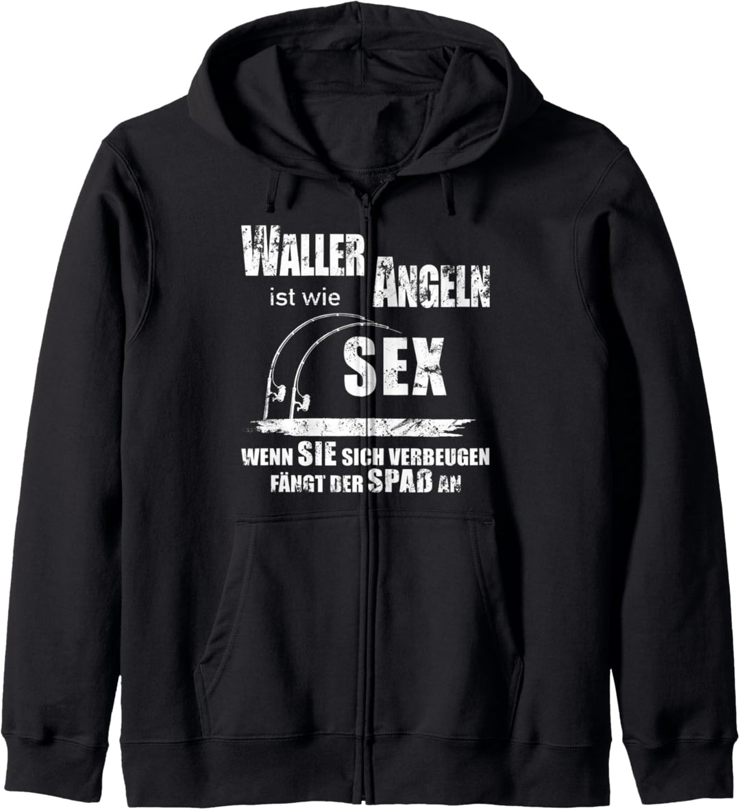Lustiges Waller Angeln Welsangeln Fischen Silure Catfish Kapuzenjacke