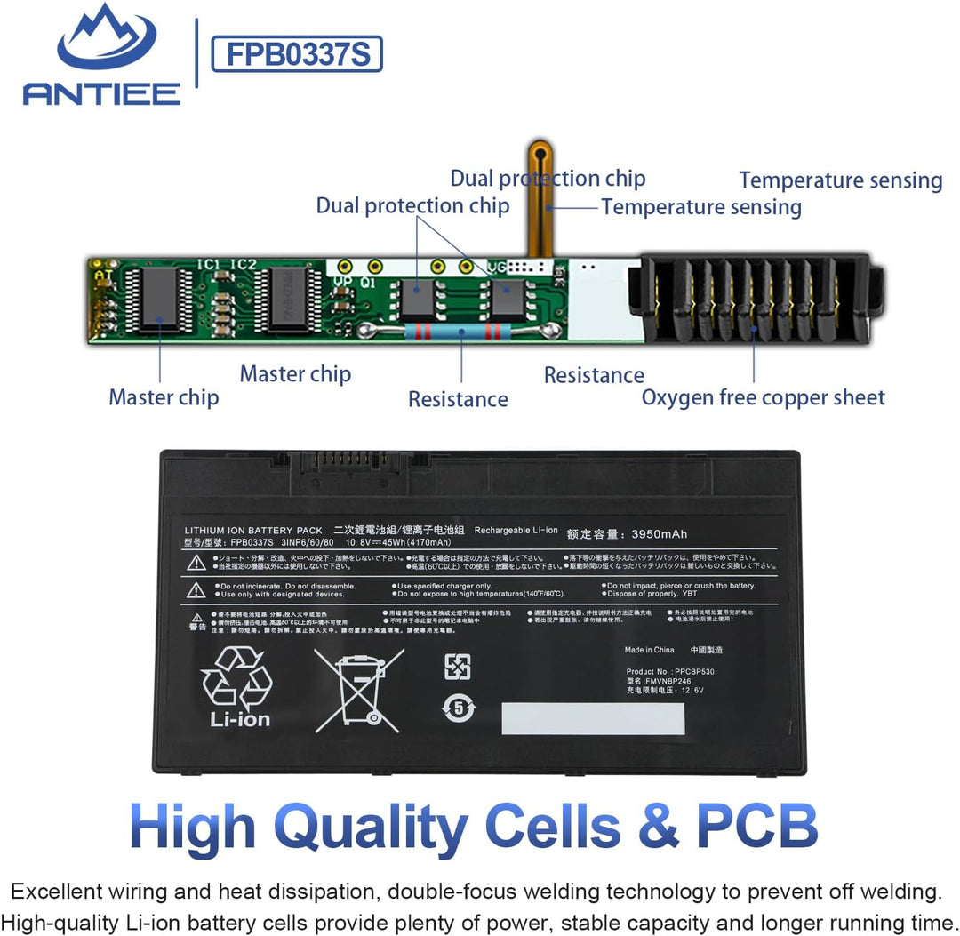 ANTIEE FPB0337S FPCBP530 Laptop Batteria per Fujitsu Lifebook P727 P728 Lifebook U727 U728 U729 U729