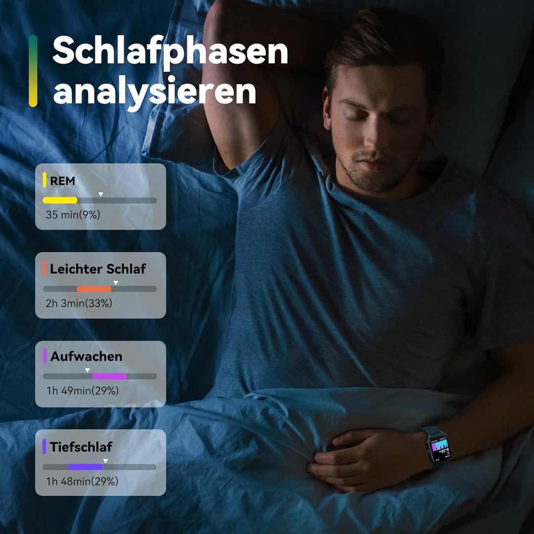 ENOMIR Smartwatch Damen Herren mit Telefonfunktion - Dunkelgrün 1,8" Dunkelgrün, 1,8" Dunkelgrün