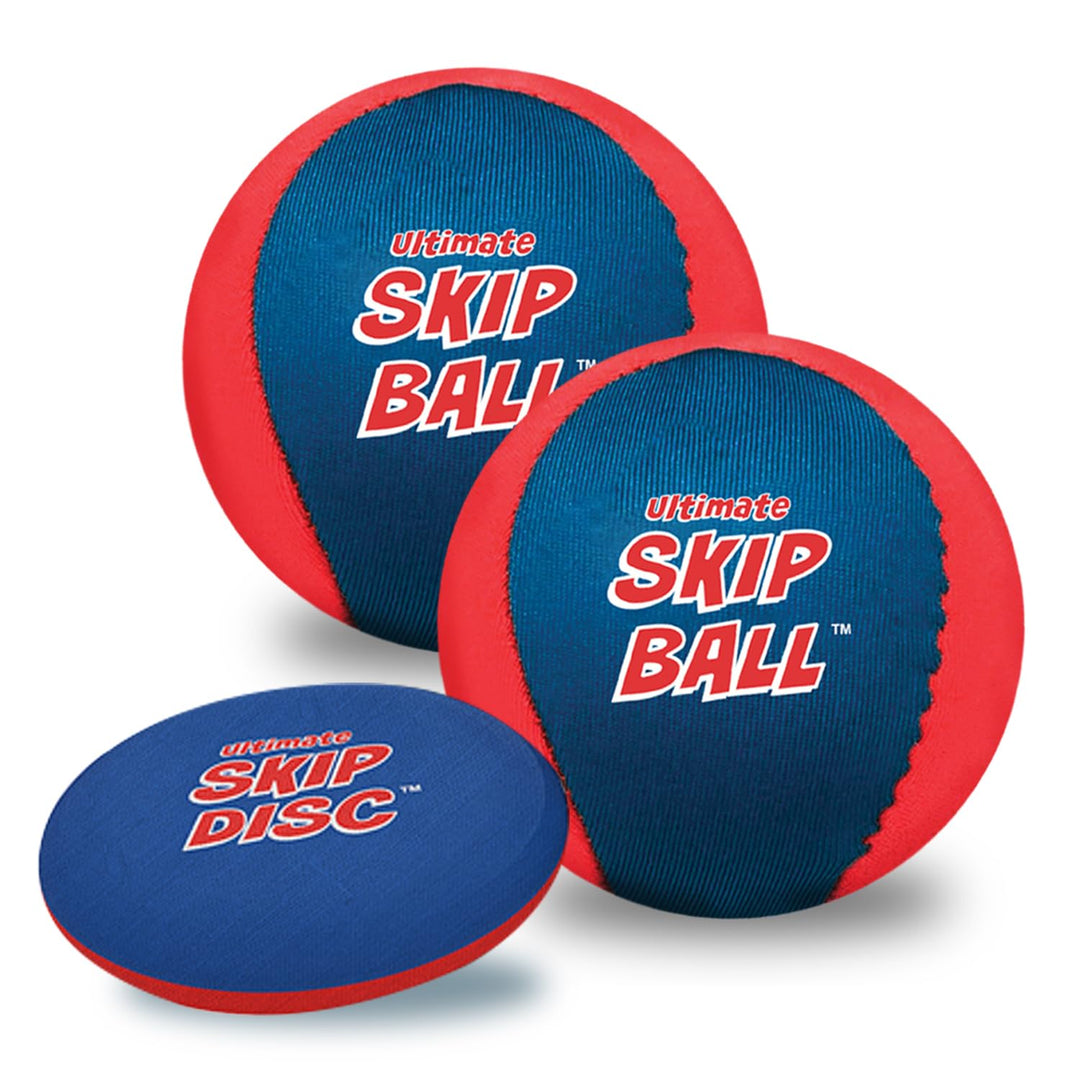 Activ Life Skip Wasser-Freizeitball – 5,1 cm grosser Kinderball mit Sprungscheibe, 2er-Pack, Rot/Bla