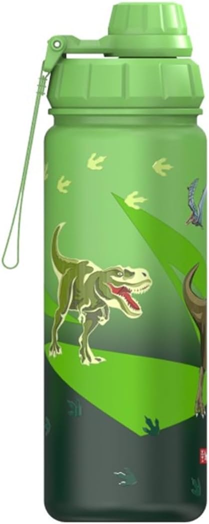 Step by Step Isolierte Edelstahl-Trinkflasche „Dino“, grün, BPA-frei, für Schule, Kindergarten, warm
