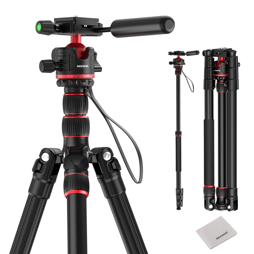 NEEWER BASICS Kamerastativ Einbeinstativ 77" kompaktes leichtes DSLR Reise Videostativ 360°Kugelkopf