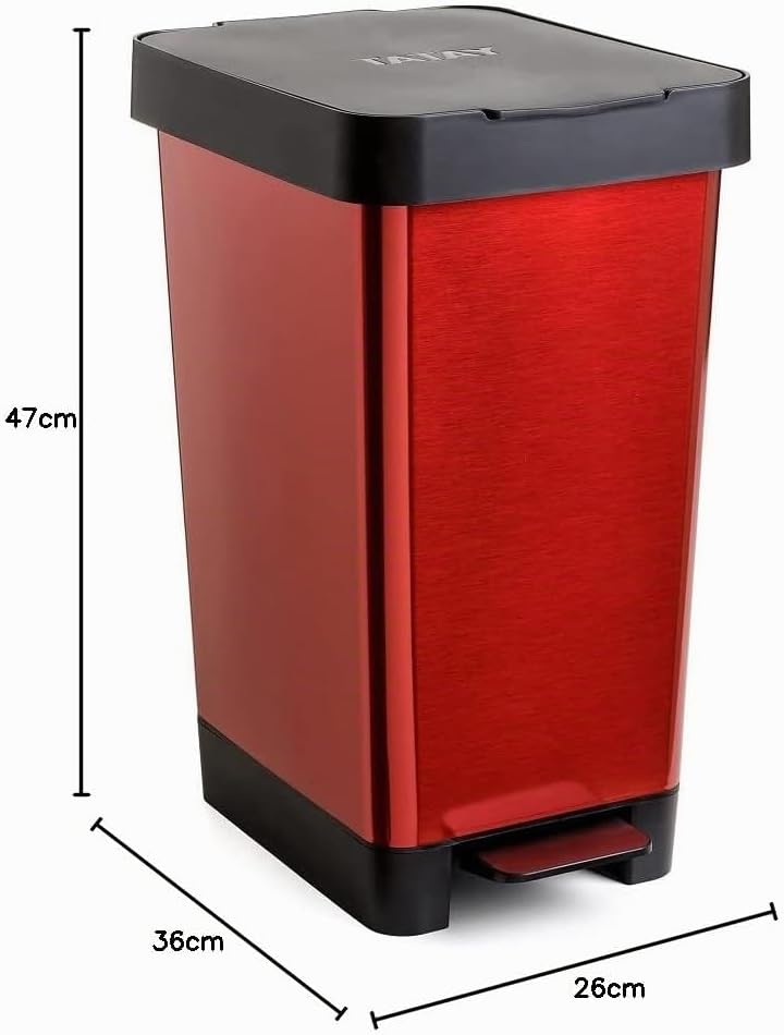 TATAY Smart Deco 25L Mülleimer mit Pedal | Kompaktes und funktionales Design | Für Innen und Aussen
