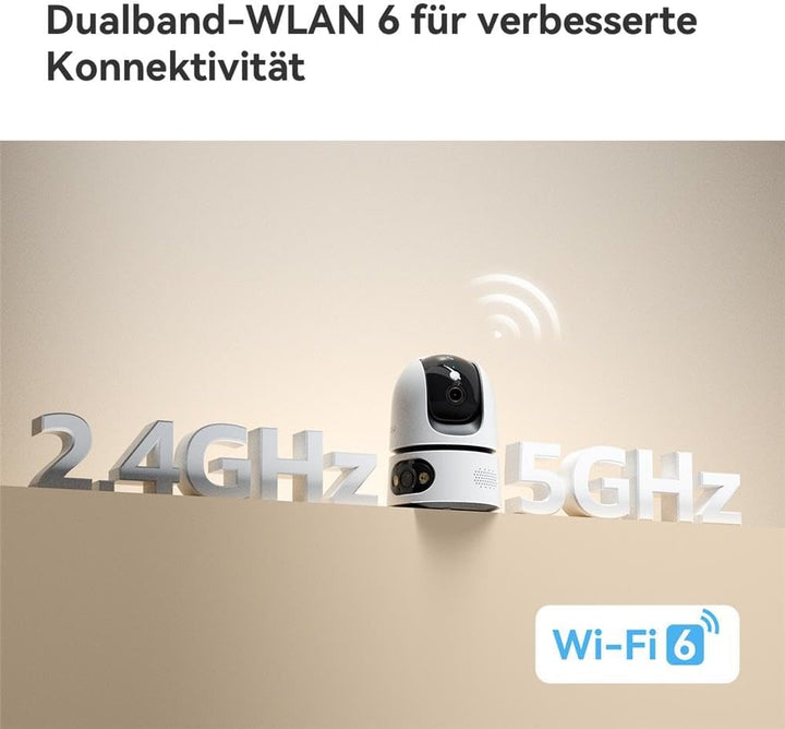 Imou Ranger Dual Pro 3MP+3MP WLAN Innenkamera mit 2 Objektiven, 360° PTZ, Dualband WiFi 6, Vollfarb-
