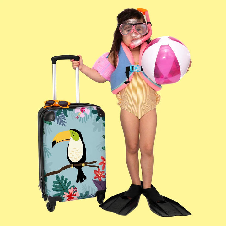 NoBoringSuitcases.com® Koffer Handgepäck Trolley Rollkoffer Kleine Reisekoffer mit 4 Rollen - Tukan