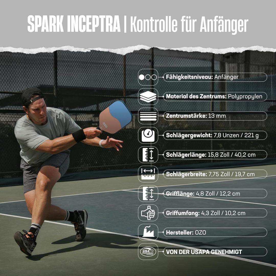 OZO Pickleball Kontroll Schläger für Anfänger Beginner Control Cotton Candy & Strawberry, Beginner C