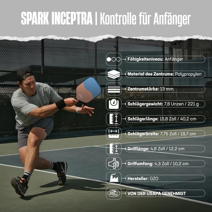 OZO Pickleball Kontroll Schläger für Anfänger Beginner Control Cotton Candy & Strawberry, Beginner C
