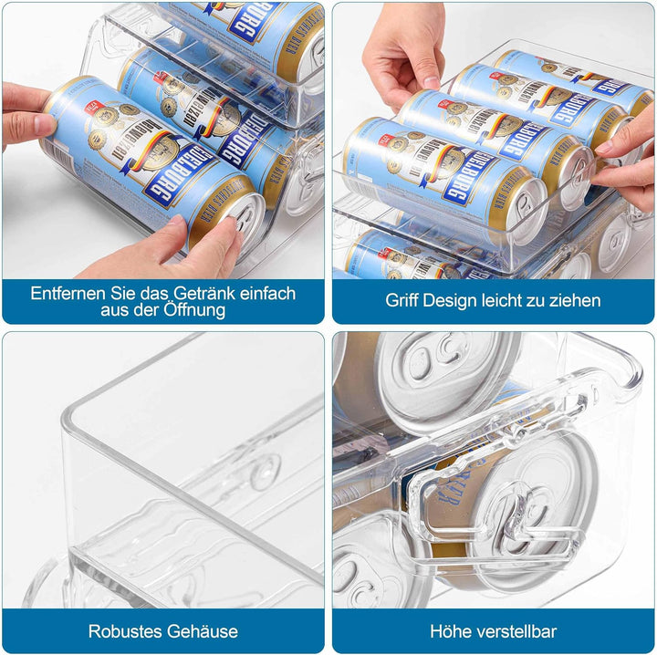 HNNJCK Kühlschrank Organizer Dosen Dosenspender Kühlschrank Getränke Organizer, Foldable Dosenhalter