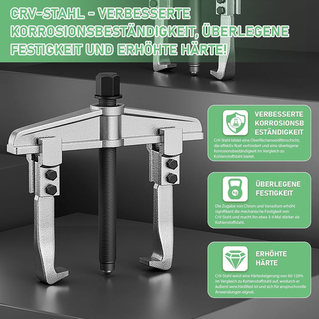 3X 2-Backen Universal Lagerabzieher, Innen Aussen Parallel-Abzieher, 2-armig | 40-150mm | aus CRV-St