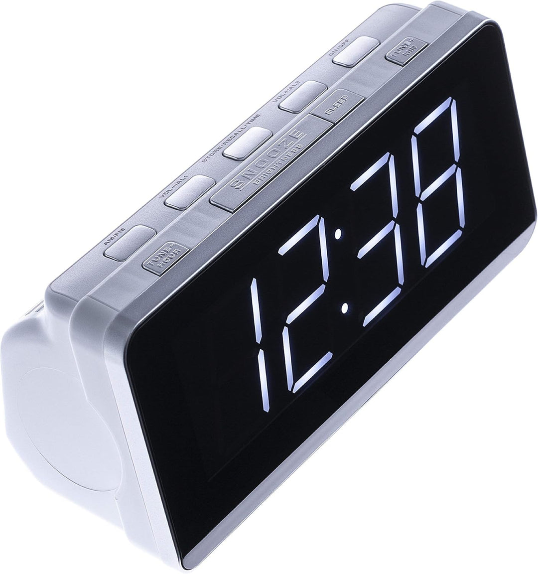 Camry CR1156 Uhrenradio (Radio/Digitaler LCD Wecker, Dual Alarm, Weckfunktion) Weiss, CR 1156