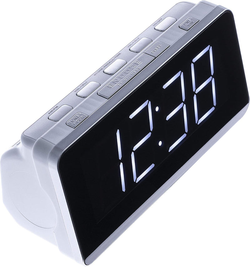 Camry CR1156 Uhrenradio (Radio/Digitaler LCD Wecker, Dual Alarm, Weckfunktion) Weiss, CR 1156