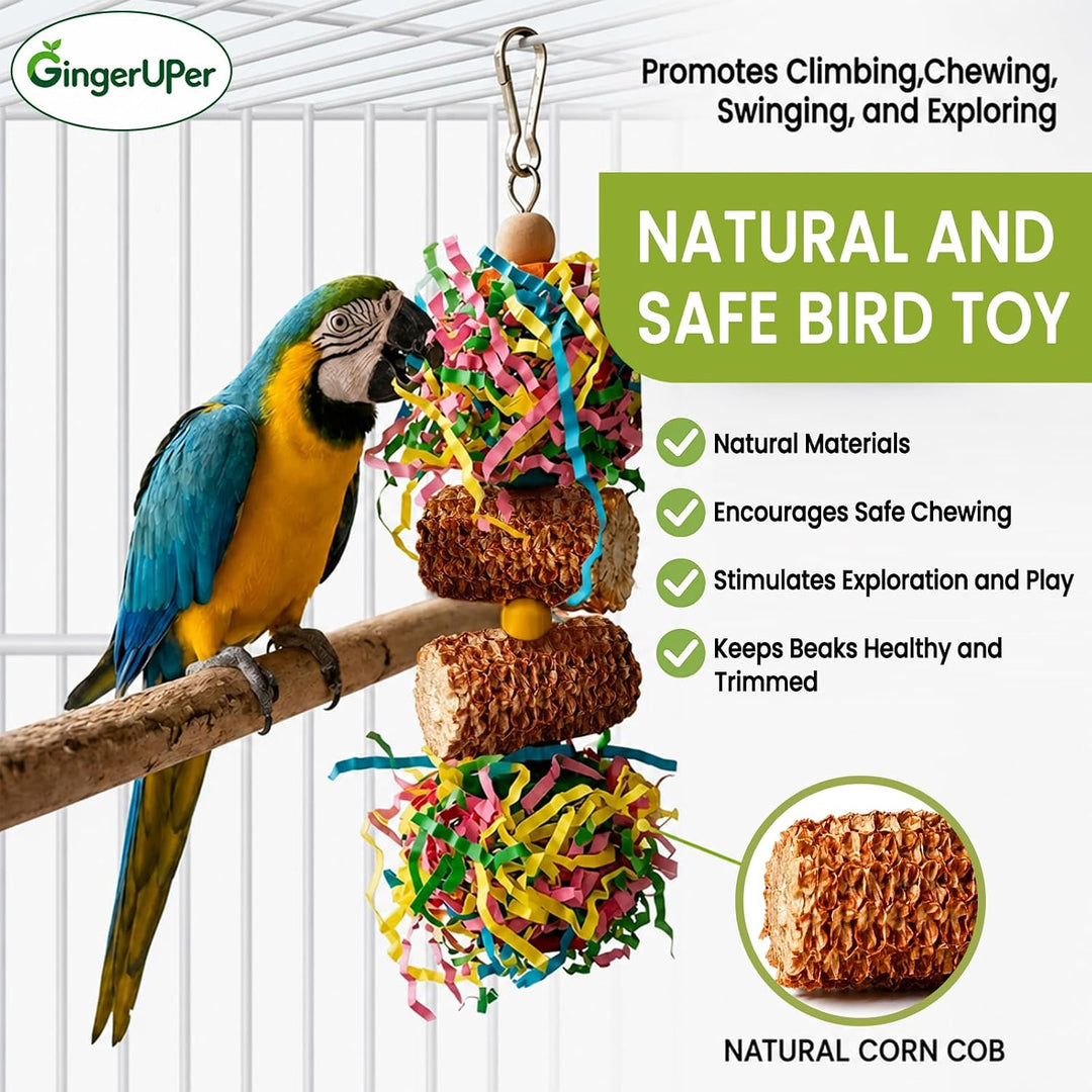 Wellensittich Spielzeug, Vogelspielzeug Für Vögel, Natürliches Maiskolben,Papagei Kauspielzeug Bunte