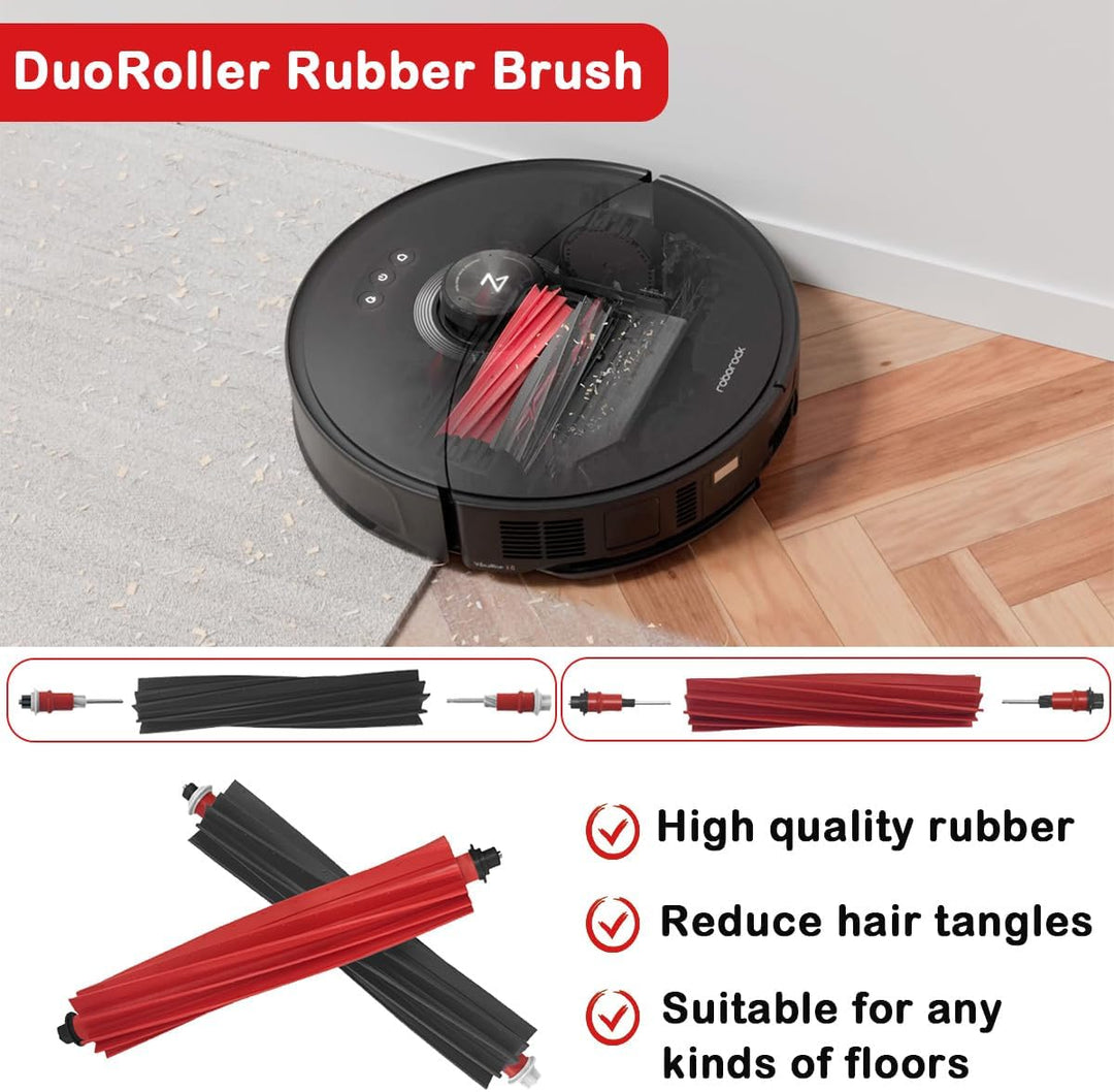 Ersatzteile für Roborock S8 MaxV Ultra Saugroboter, Zubehörset mit 2 Gummibürsten, 2 HEPA-Filter, 4