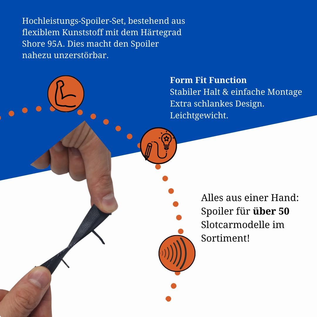 Flexibler Spoiler – Carrera Zubehör im Massstab 1:32, kompatibel mit Allen Carrera 132 Modellen, Car