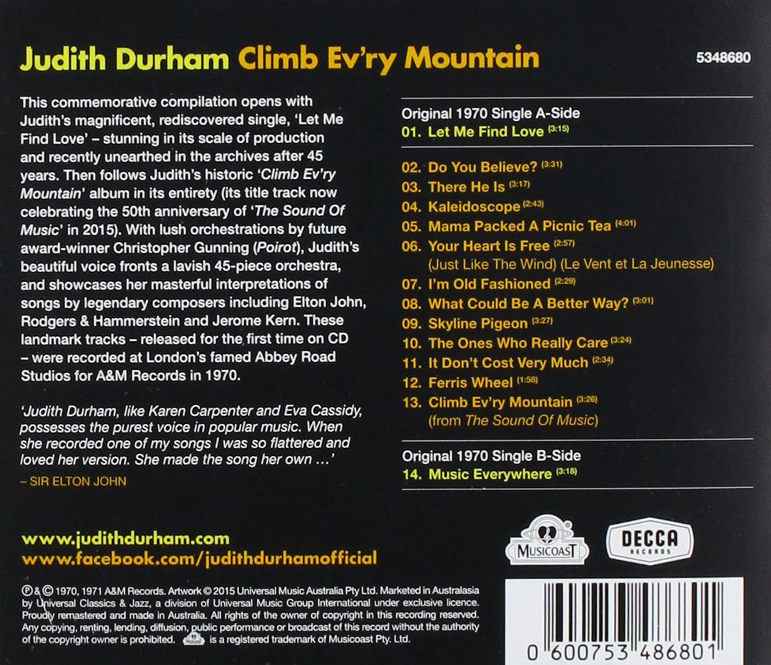 Climb Ev'ry Mountain, Audio-CD