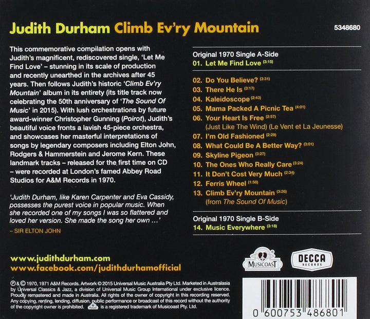 Climb Ev'ry Mountain, Audio-CD