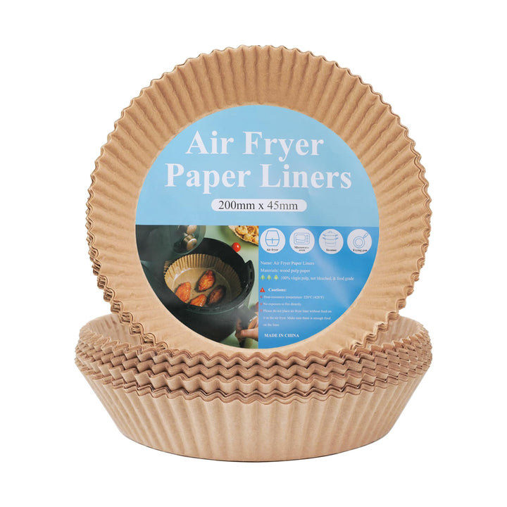 Runden für 4.5L-8L 100 Stück Airfryer Backpapier für Heissluftfritteuse 20-24cm, Antihaft Wasserdich