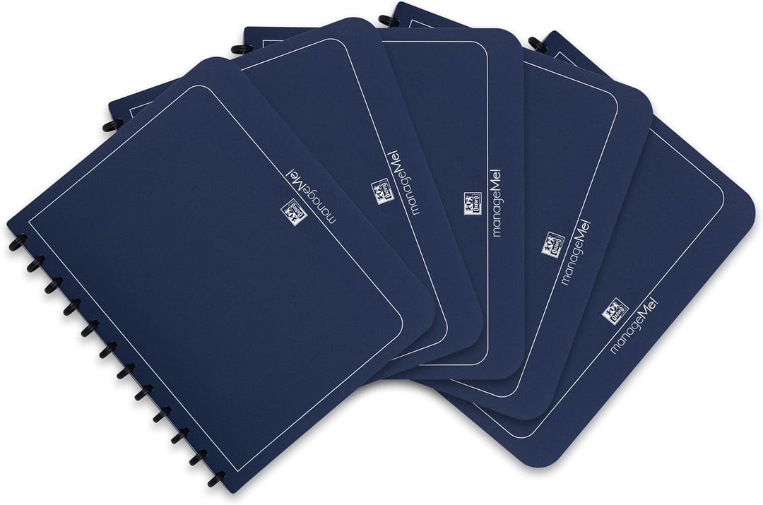 Oxford Ring-Mappe A4, manageMe, Sichtbuch mit 25 Hüllen, dunkelblau, 5er Pack dunkelblau 5er Pack Si
