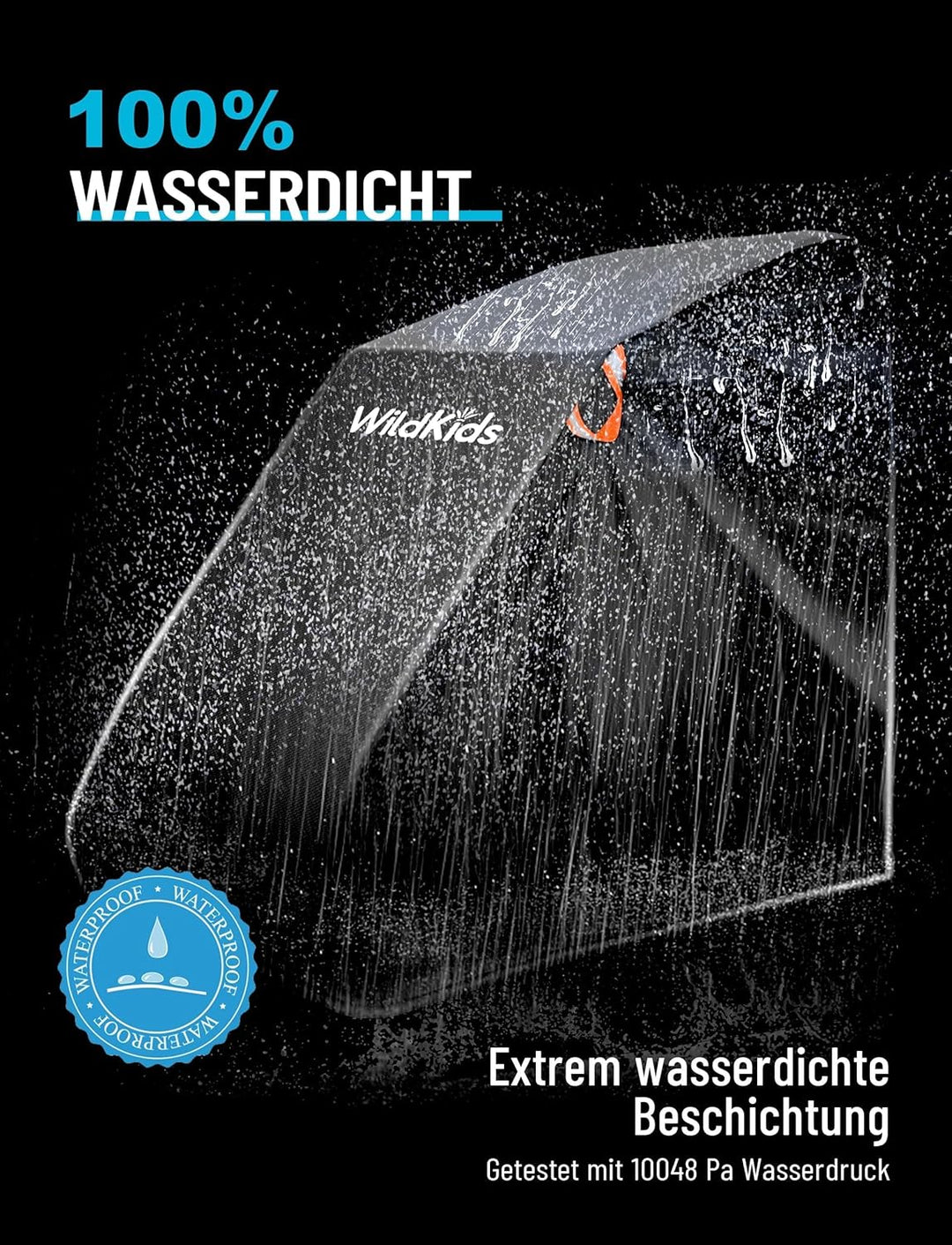 WildKids Universelle Abdeckung für Fahrradanhänger (Einzel- und Doppelsitzer) | Reissfest, UV-bestän