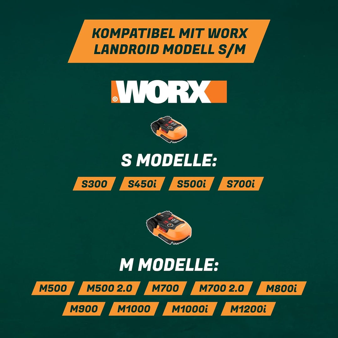 kanoo® Mähroboter Spikes Edelstahl für Worx Modell S/M - inkl. Schrauben - Landroid Zubehör zur Tran