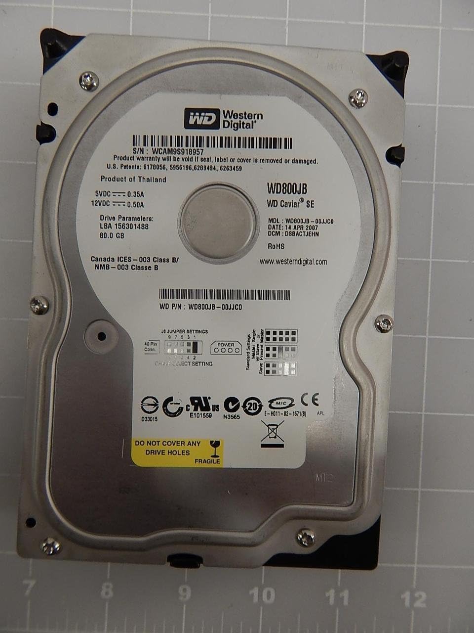Western Digital WD800JB 80GB Festplatte ATA100 7200RPM 8MB Cache