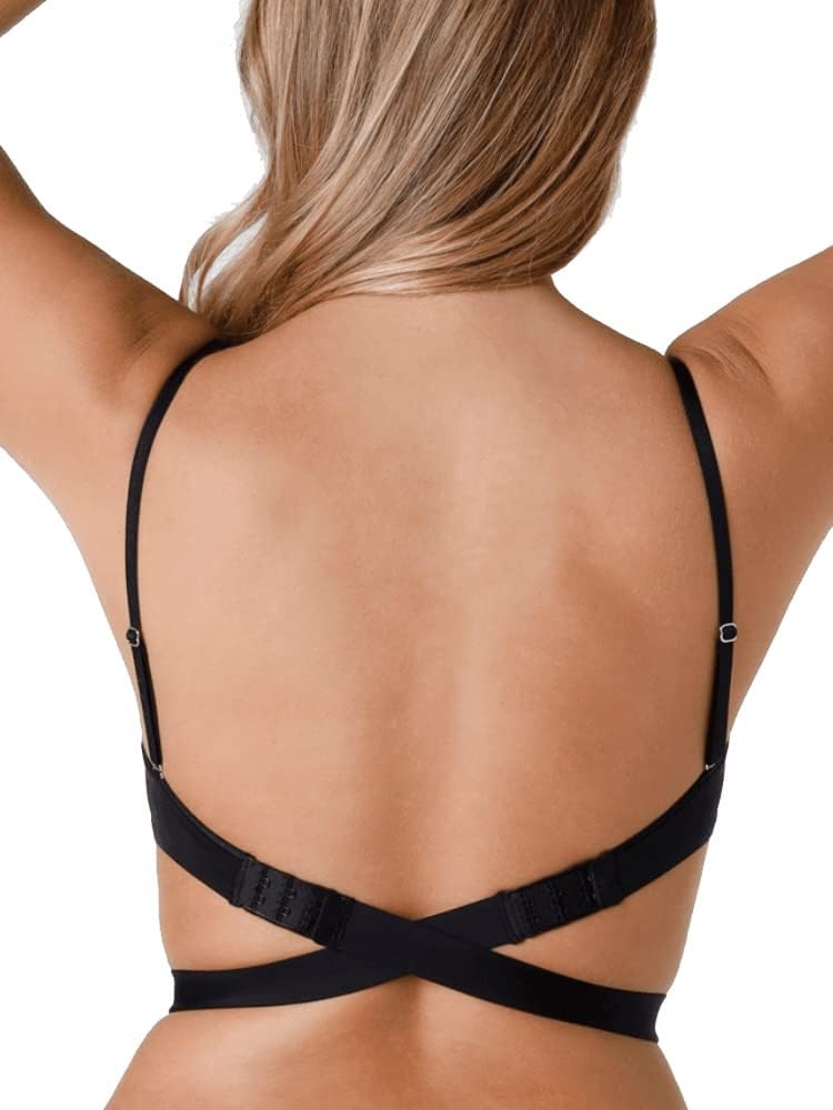 Wonderbra Damen Multiposition Bra Variabler Vielen Verstellmöglichkeiten Push-up BH 70C Schwarz, 70C