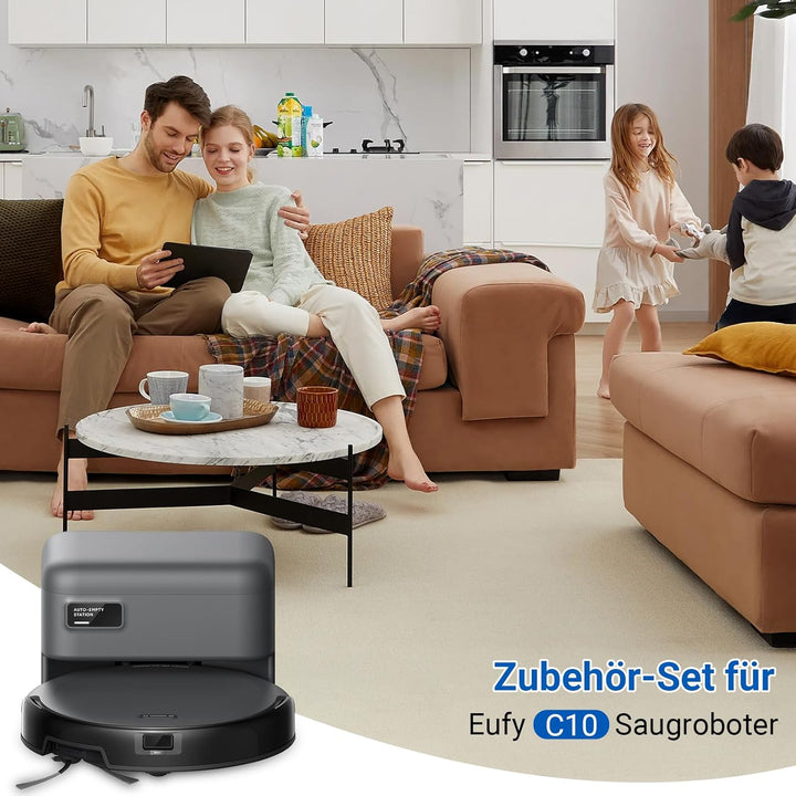 26 Stück Zubehör für Eufy C10 Saugroboter, Ersatzteil Set | 2 Hauptbürsten, 4 Filter, 6 Seitenbürste