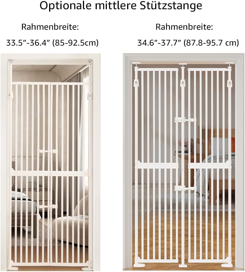 unipaws 190 cm hohes extra hohes Katzenschutzgitter, zweite Generation, stabiles Erhöhung, 89 cm - 9