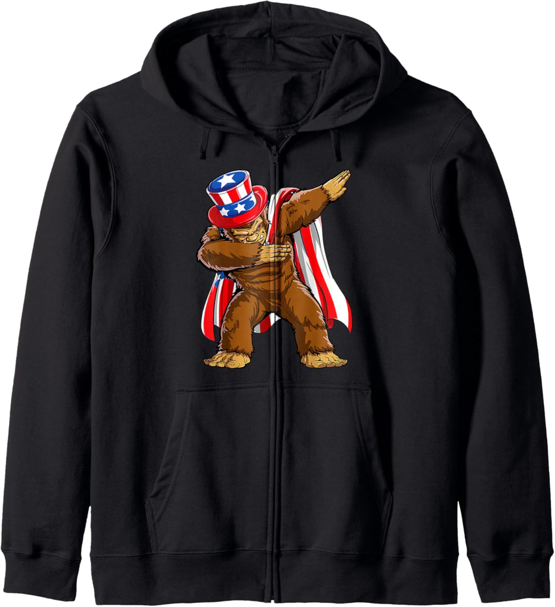 Dabbing Bigfoot feiert den 4. Juli Sasquatch Funny Kapuzenjacke