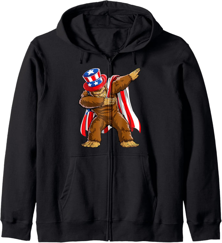 Dabbing Bigfoot feiert den 4. Juli Sasquatch Funny Kapuzenjacke