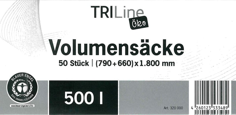 inapa Müllsack/Abfallsack Triline Öko 500l: transparent – ✓reissfest ✓belastbar ✓100% recyclingfähig