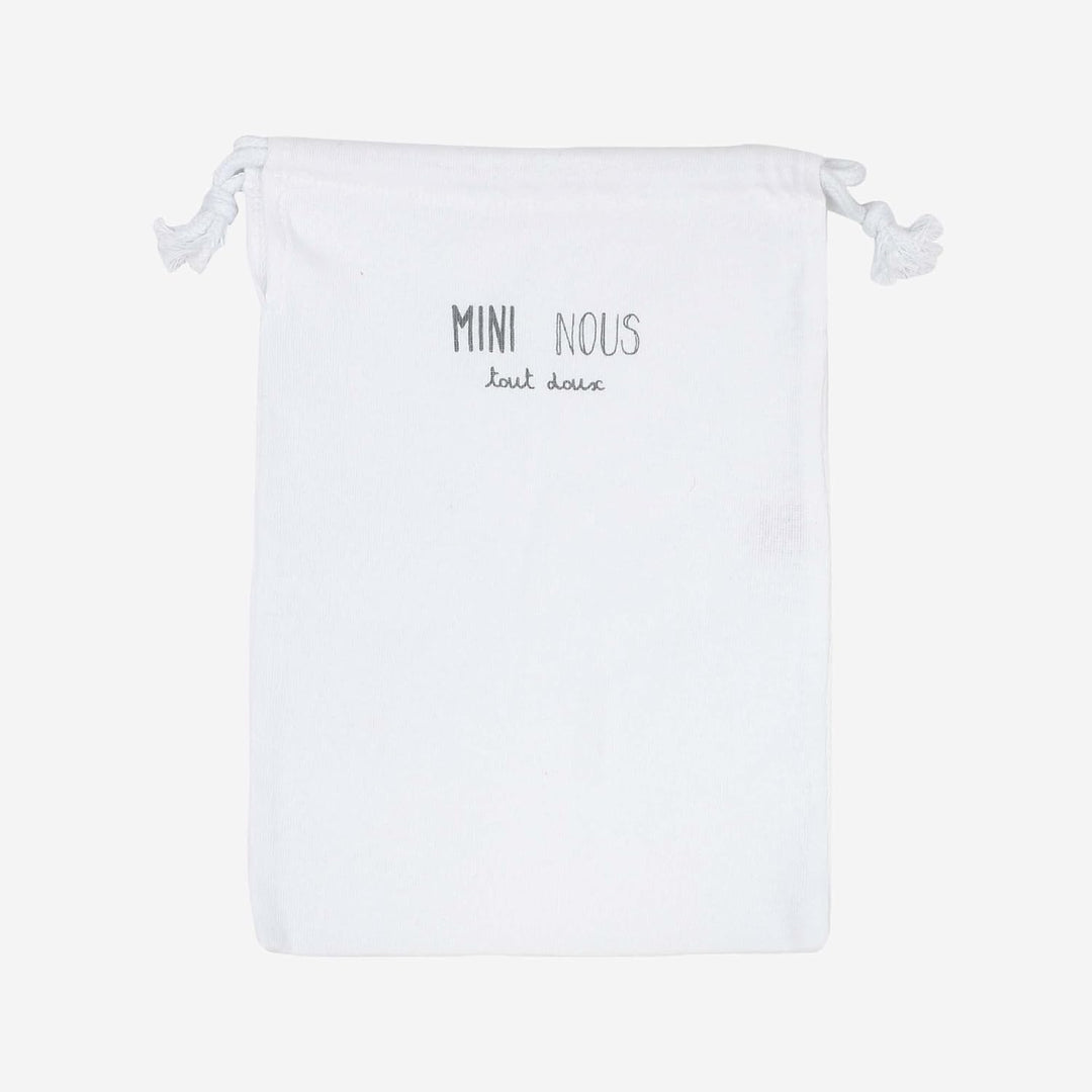 Trois Kilos Sept - Set zur Geburt, 6-teilig (Body, Mütze, Hausschuhe, Fäustchen, Tasche, Pyjama) – 0