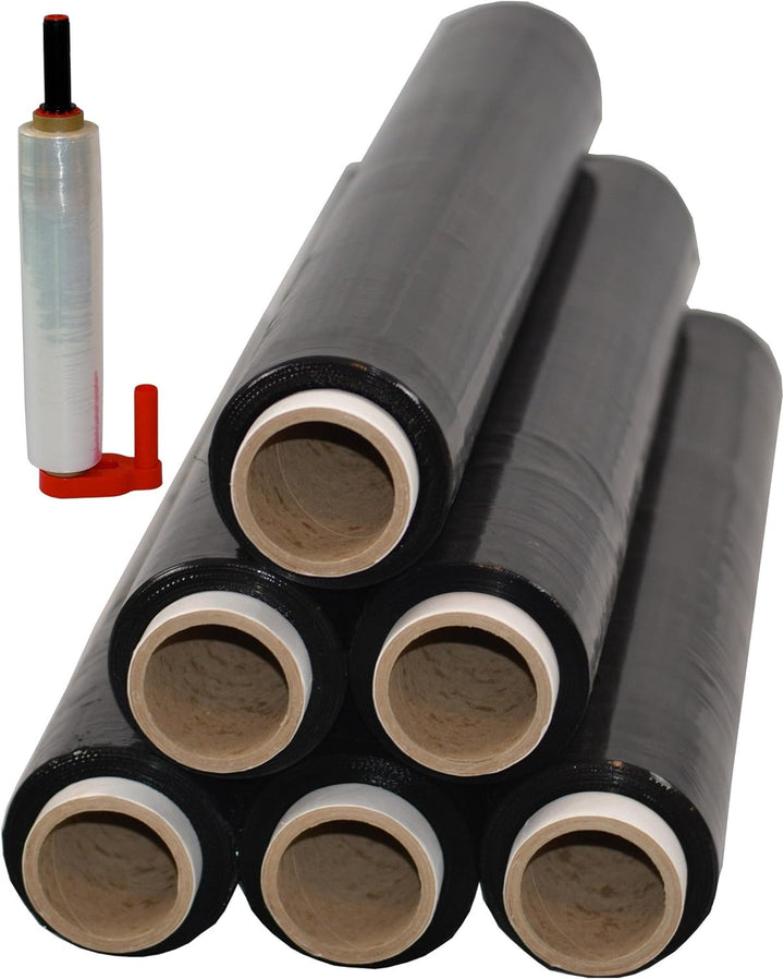 Freiziel® 6 Rollen + Abroller Beste-Folie Stretchfolie 23my 500mm - 1,5 Kg verschieden Farben Palett