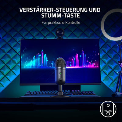 Razer Seiren V2 X - USB-Mikrofon für Streamer (25-mm-Kondensator-Mikrofon, Supernieren-Richtcharakte