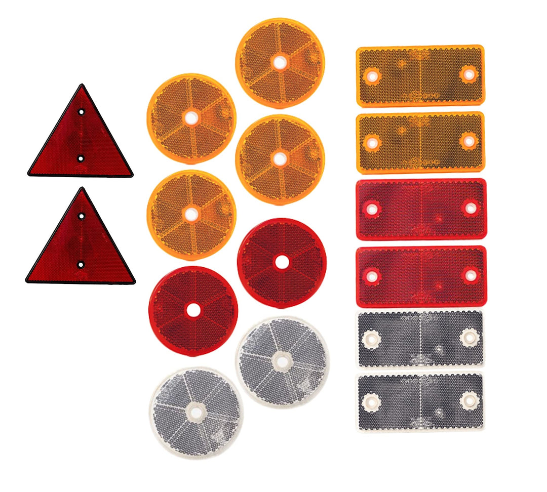 DOJA Barcelona | Anhänger Reflektor Rund, Rechteckig, Dreieck Mix Universal | Pack 16 | Anhänger Bel