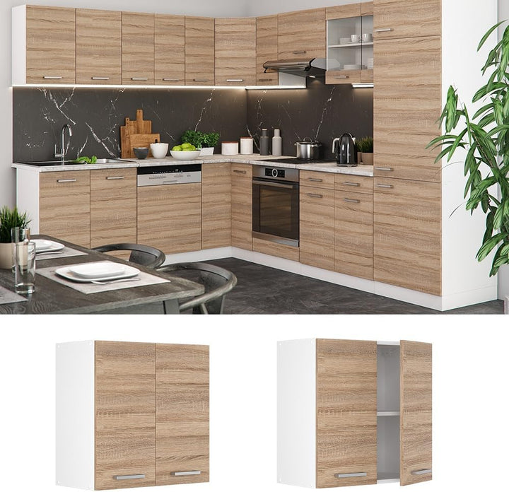 Vicco Hängeschrank R-Line, Sonoma/Weiss, 60 cm Sonoma Hängeschrank 60cm, Sonoma Hängeschrank 60cm