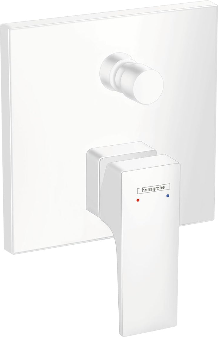 hansgrohe Wannenarmatur Metropol, Unterputz Einhebel-Wannenmischer, Mattweiss Mattweiss Hebelgriff W
