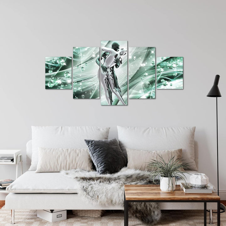 Runa Art Wandbilder Abstrakt Liebe 5 Teilig Bild auf Vlies Leinwand Deko Wohnzimmer Schlafzimmer Kus