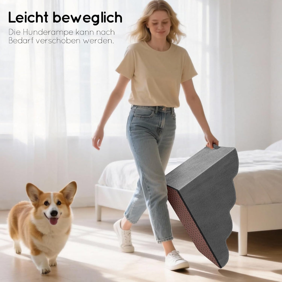 Hundetreppe 4 Stufen, 50cm hoch Schwamm Haustiertreppe für Hunde und Katzen, rutschfest Haustierleit