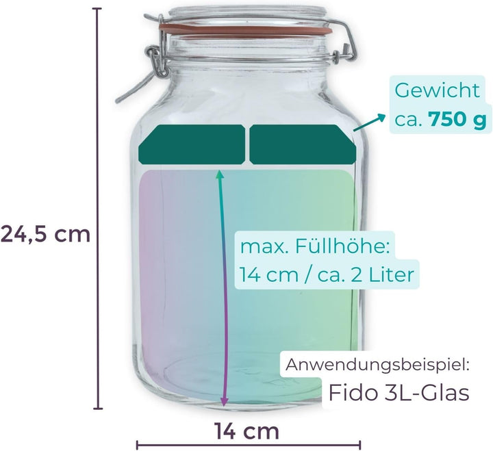 Beschwerungsstein zum Fermentieren/12,8 cm/ 4-teilig, passend für 3 Liter Fido-Glas
