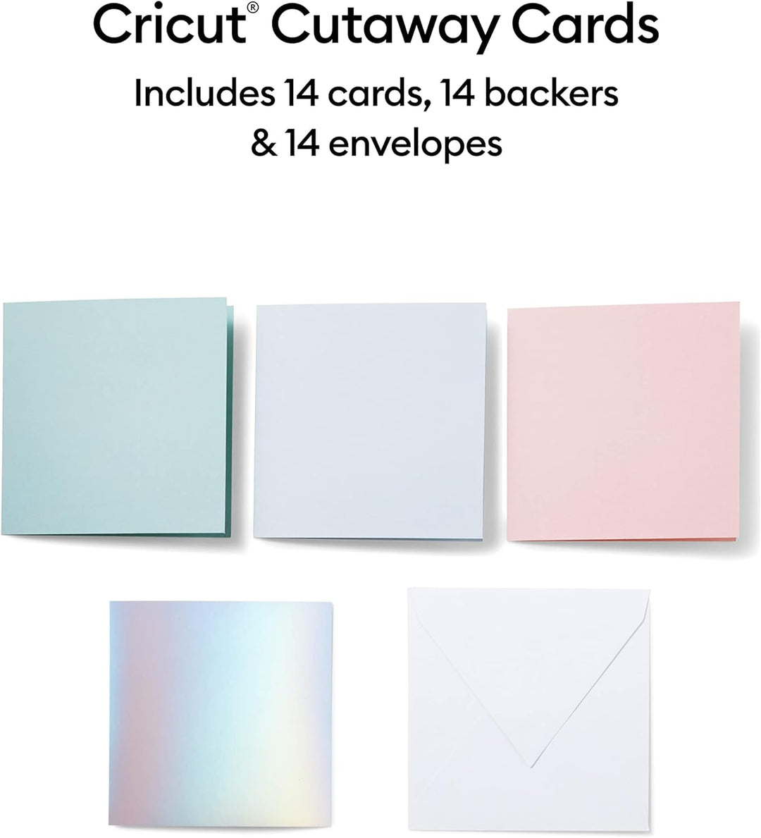 Cricut Cutaway -Karten | Pastell | 12,1 cm x 12,1 cm (Cricut -Grösse S40) | 14-Pack | Zur Verwendung