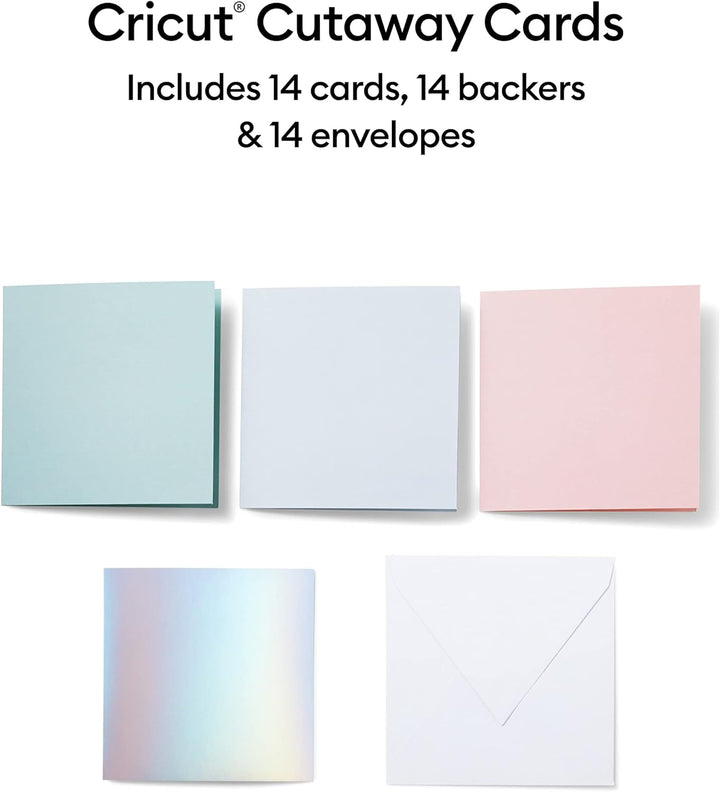 Cricut Cutaway -Karten | Pastell | 12,1 cm x 12,1 cm (Cricut -Grösse S40) | 14-Pack | Zur Verwendung
